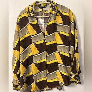 Zara yellow/brown blouse new with tags